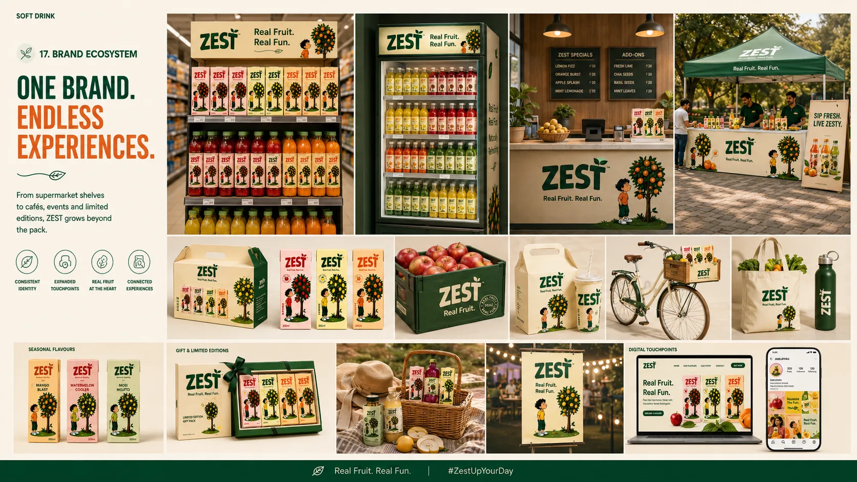 Zest — Packaging Design packaging & visual design mockup 16 by Raghav Chopra